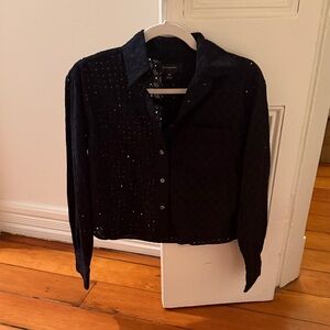 Banana Republic Black Eyelet Blouse